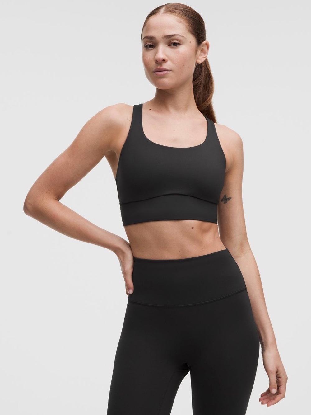 Lululemon Black Longline Strappy Sports Bra